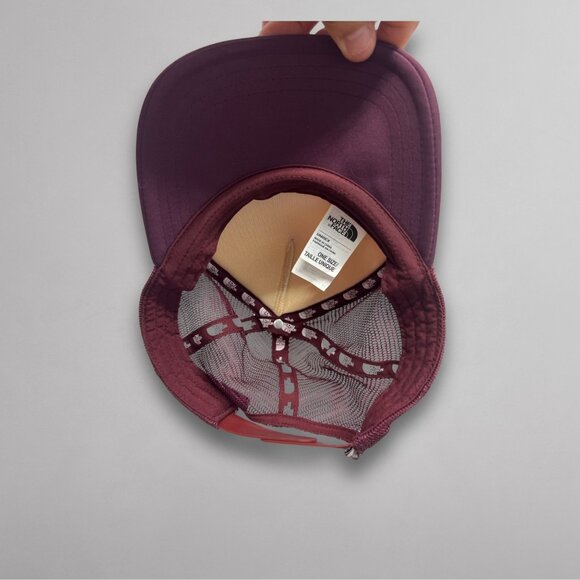 The North Face “Never Stop Exploring” Burgundy Purple Trucker Hat – One Size Sna - Picture 4 of 5